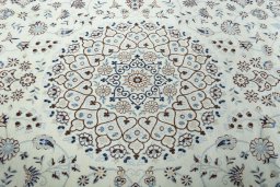 Central medallion detail of New Nain rug from Iran / Persia
