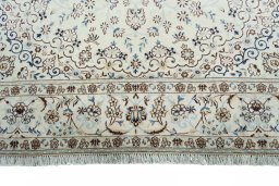 Full view of New Nain rug from Iran / Persia, 311 × 200 cm in Beige tones
