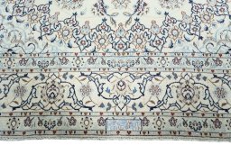 Full view of 2000s Nain rug from Iran / Persia, 350 × 245 cm in Beige tones