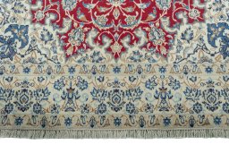 Full view of 2000s Nain rug from Iran / Persia, 357 × 211 cm in Red tones