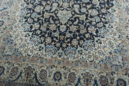 Close-up detail of 2000s Nain rug from Iran / Persia showing Wool weave