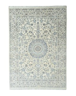 Full view of New Nain rug from Iran / Persia, 358 × 255 cm in Beige tones