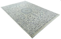 Close-up detail of New Nain rug from Iran / Persia showing Wool weave