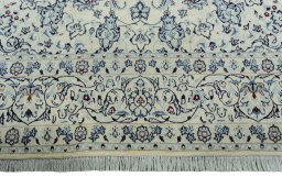 Full view of New Nain rug from Iran / Persia, 358 × 255 cm in Beige tones