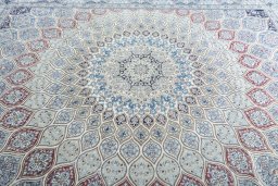 Central medallion detail of New Nain rug from Iran / Persia