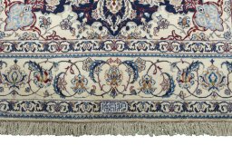 Full view of New Nain rug from Iran / Persia, 205 × 132 cm in Blue tones