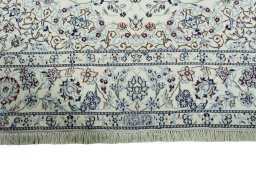 Full view of New Nain rug from Iran / Persia, 344 × 243 cm in Beige tones