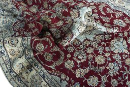 Surface texture of New Nain rug with natural Cork and intricate pattern