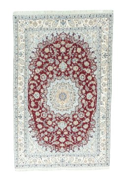 Full view of New Nain rug from Iran / Persia, 287 × 186 cm in Red tones
