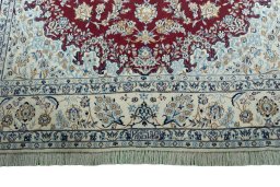 Full view of New Nain rug from Iran / Persia, 287 × 186 cm in Red tones