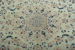Central medallion detail of 2000s Nain rug from Iran / Persia