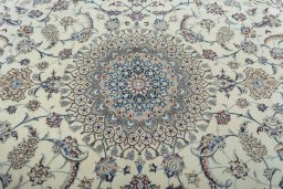 Central medallion detail of New Nain rug from Iran / Persia