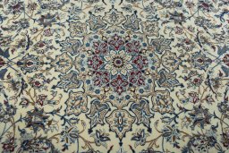 Central medallion detail of 2000s Nain rug from Iran / Persia