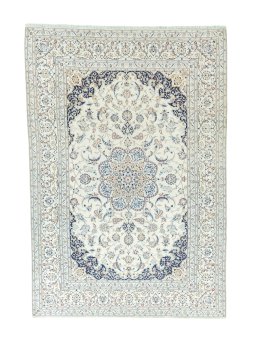 Full view of New Nain rug from Iran / Persia, 360 × 255 cm in Beige tones