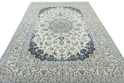Surface texture of New Nain rug with natural Wool and intricate pattern