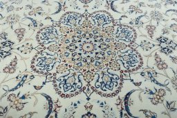 Central medallion detail of New Nain rug from Iran / Persia