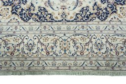 Full view of New Nain rug from Iran / Persia, 360 × 255 cm in Beige tones