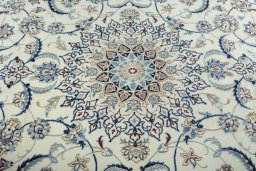 Central medallion detail of New Nain rug from Iran / Persia
