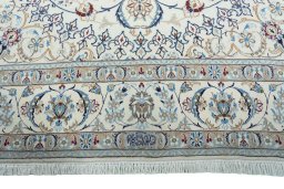 Full view of New Nain rug from Iran / Persia, 360 × 253 cm in Beige tones