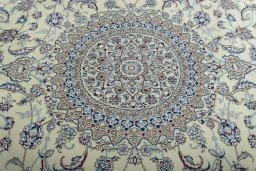Central medallion detail of 2000s Nain rug from Iran / Persia