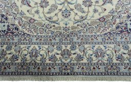 Full view of 2000s Nain rug from Iran / Persia, 345 × 245 cm in Beige tones