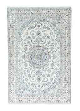 Full view of 2000s Nain rug from Iran / Persia, 300 × 200 cm in Beige tones