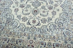 Close-up detail of 2000s Nain rug from Iran / Persia showing Wool weave