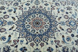 Central medallion detail of 2000s Nain rug from Iran / Persia