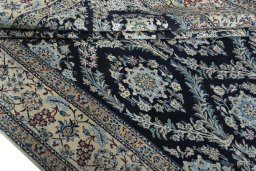Full view of New Nain rug from Iran / Persia, 300 × 196 cm in Blue tones