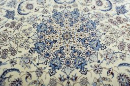 Central medallion detail of New Nain rug from Iran / Persia