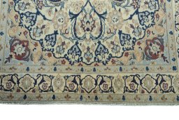 Full view of 2000s Nain rug from Iran / Persia, 215 × 130 cm in Beige tones