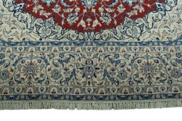 Full view of 2000s Nain rug from Iran / Persia, 395 × 262 cm in Red tones