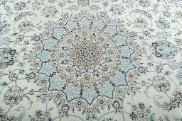 Central medallion detail of 2000s Nain rug from Iran / Persia