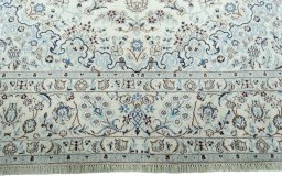 Full view of 2000s Nain rug from Iran / Persia, 353 × 250 cm in Beige tones