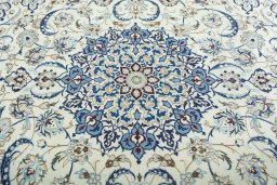 Central medallion detail of 2000s Nain rug from Iran / Persia