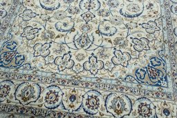 Close-up detail of 2000s Nain rug from Iran / Persia showing Wool weave
