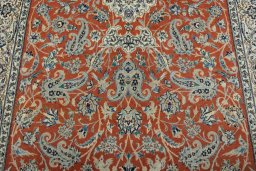 Close-up detail of 1970s Nain rug from Iran / Persia showing Cork weave