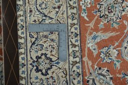 Central medallion detail of 1970s Nain rug from Iran / Persia