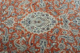 Central medallion detail of 1970s Nain rug from Iran / Persia