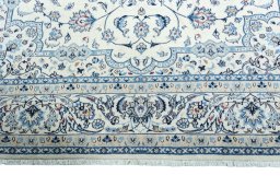 Full view of 2000s Nain rug from Iran / Persia, 344 × 248 cm in Beige tones