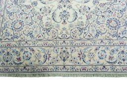Full view of 2000s Nain rug from Iran / Persia, 296 × 194 cm in Beige tones