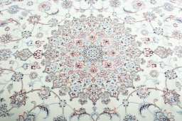 Central medallion detail of 2000s Nain rug from Iran / Persia