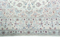Full view of 2000s Nain rug from Iran / Persia, 345 × 244 cm in Beige tones