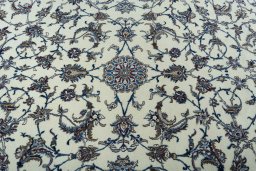 Central medallion detail of 2000s Nain rug from Iran / Persia
