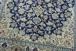 Close-up detail of 2000s Nain rug from Iran / Persia showing Wool weave