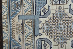 Central medallion detail of 1970s Nain rug from Iran / Persia
