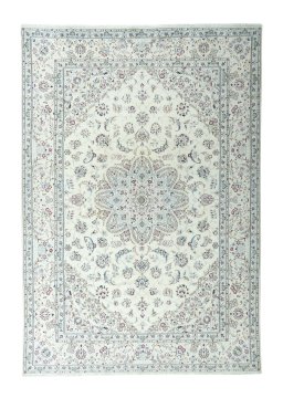 Full view of 2000s Nain rug from Iran / Persia, 356 × 247 cm in Beige tones