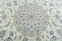 Central medallion detail of 2000s Nain rug from Iran / Persia