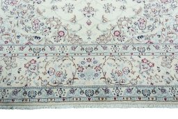 Full view of 2000s Nain rug from Iran / Persia, 356 × 247 cm in Beige tones