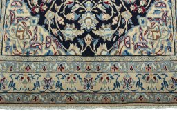Full view of 2000s Nain rug from Iran / Persia, 165 × 98 cm in Blue tones